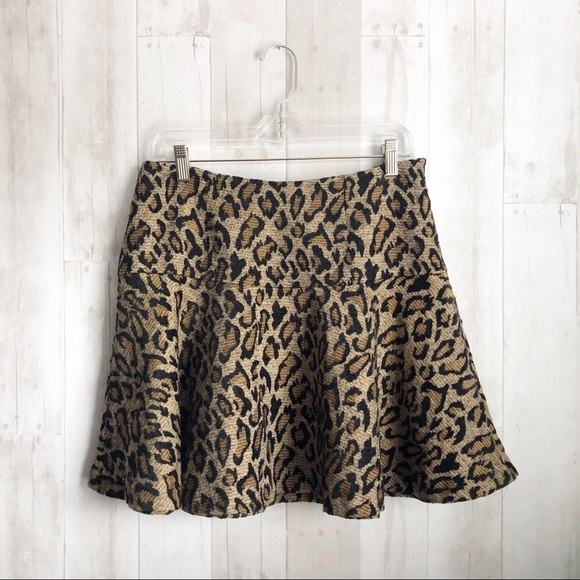 leopard circle skirt